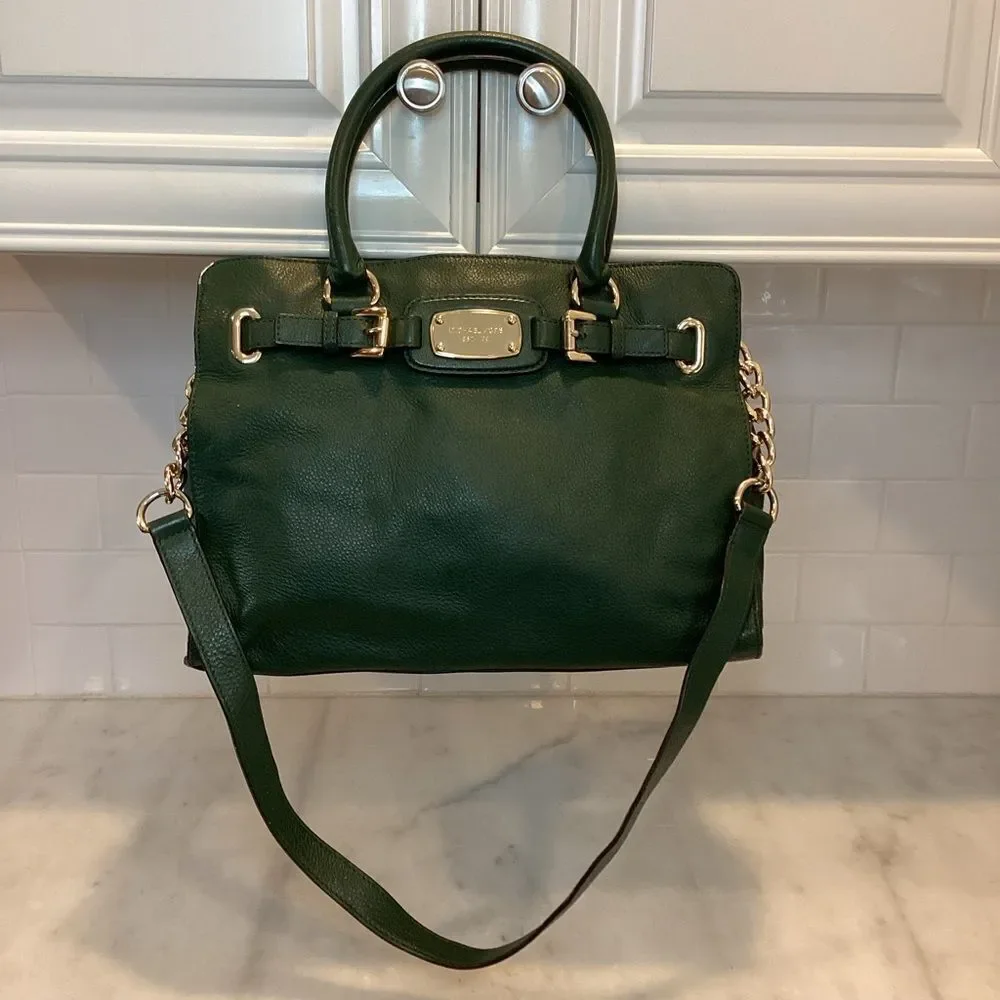 Michael Kors Bag Purse Handbag Leather Large Pebbled EW Hamilton Tote Bag HTF